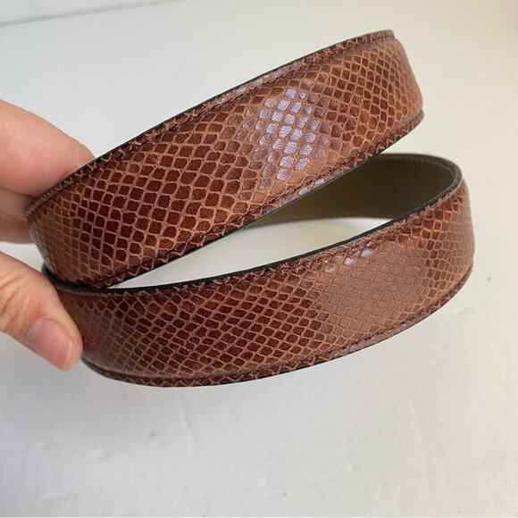 Vintage Brown Snake Embossed Belt Reptile Snakeskin Print Cartoni Unisex 32 - Picture 3 of 8